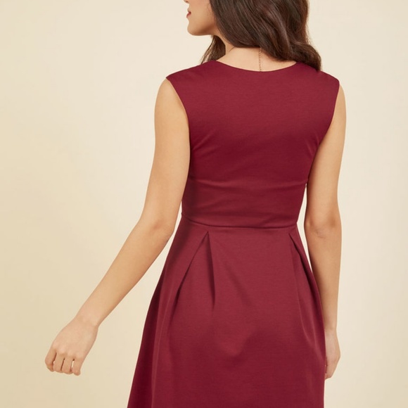 ModCloth "Talking 'Bout My Delegation" Wine Dress - Picture 7 of 8